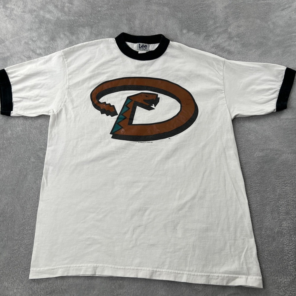 Lee Sport Arizona Diamondbacks Ringer T-Shirt L White Men Vintage Y2K MLB 2003